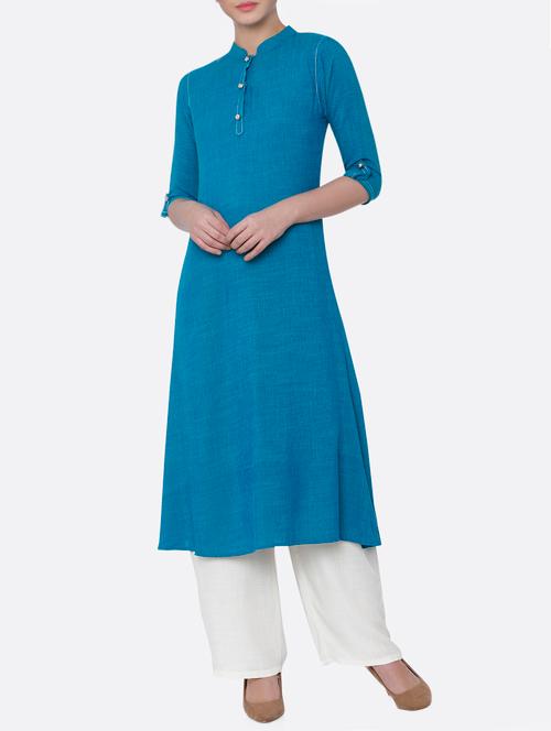 solid a-line kurta - 15779934 - Very Small Image - 1