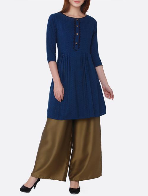 flared dobby kurta - 15779960 - Very Small Image - 1