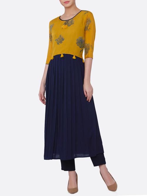 flared printed cape kurta - 15779970 - Very Small Image - 1