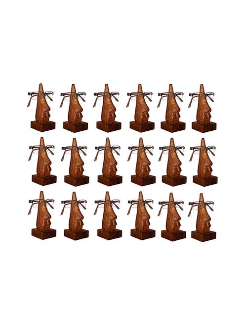 desi karigar unique hand carved rosewood nose-shaped eyeglass spectacle holder wholesale pack (set of 18) - 15779972 - Very Small Image - 1