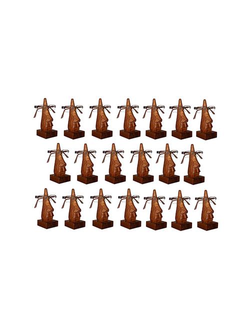 desi karigar unique hand carved rosewood nose-shaped eyeglass spectacle holder wholesale pack (set of 20) - 15780183 - Very Small Image - 1