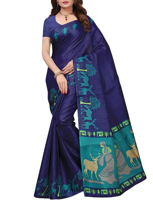 conversational printed khadi saree - 15780281 - Very Small Image - 1