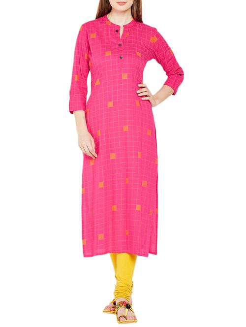 checkered straight kurta - 15780413 - Very Small Image - 1