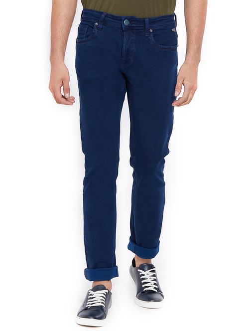 blue cotton plain jeans - 15780609 - Very Small Image - 1