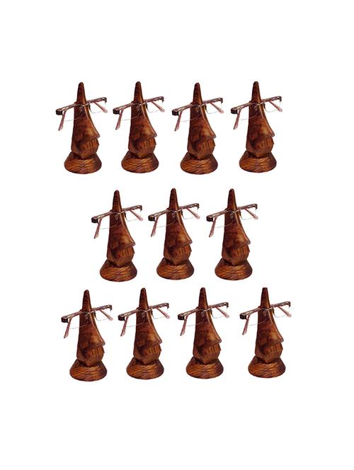 desi karigar beautiful unique hand carved rosewood nose-shaped eyeglass spectacle holder wholesale pack (set of 11) - 15780714 - Very Small Image - 1