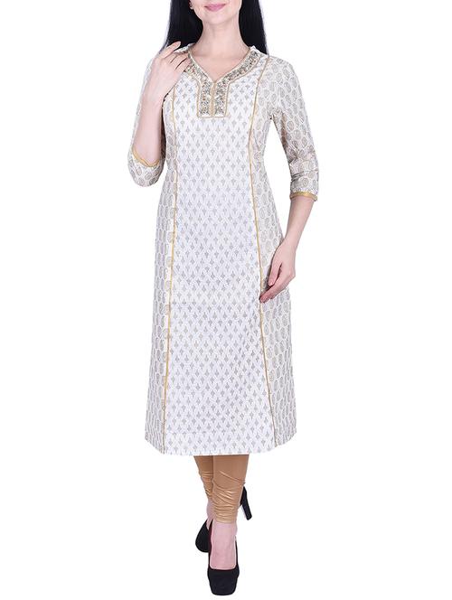 printed straight kurta - 15781026 - Very Small Image - 1