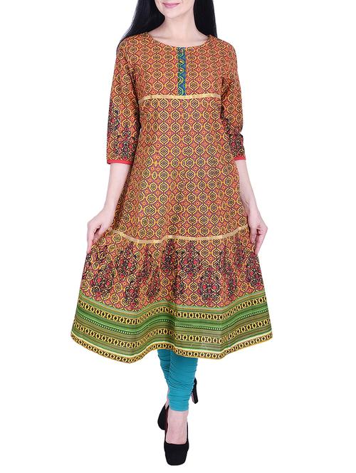 tiered printed kurta - 15781049 - Very Small Image - 1