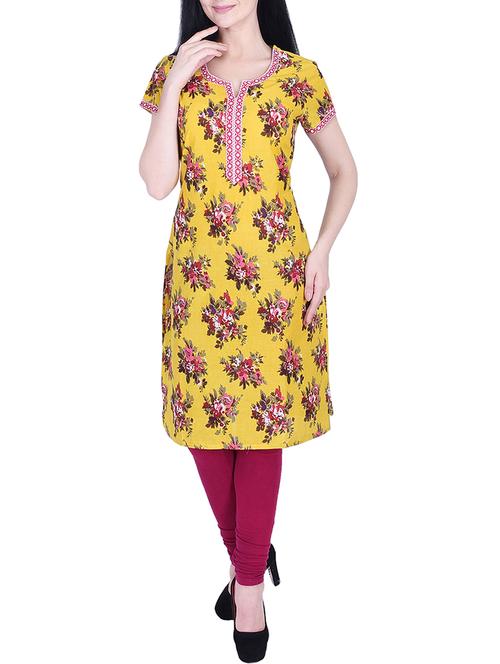 floral straight kurta - 15781069 - Very Small Image - 1