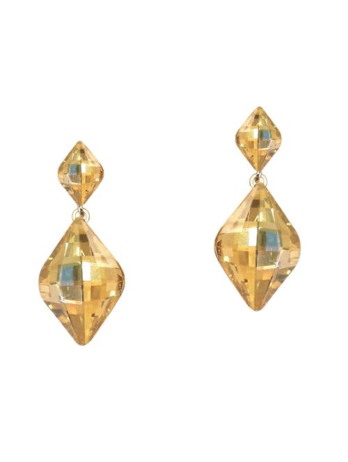 yellow metal drop earrings - 15781117 - Very Small Image - 1