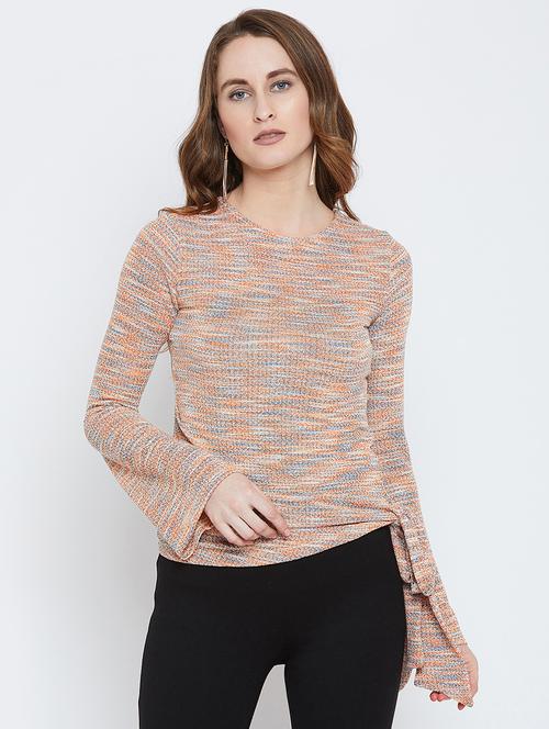 tie knot hem long sleeved top - 15781162 - Very Small Image - 1