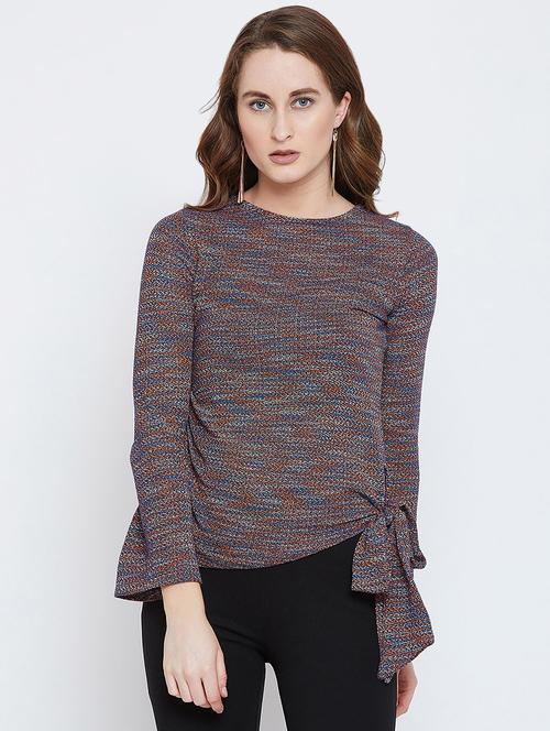 tie knot hem long sleeved top - 15781163 - Very Small Image - 1