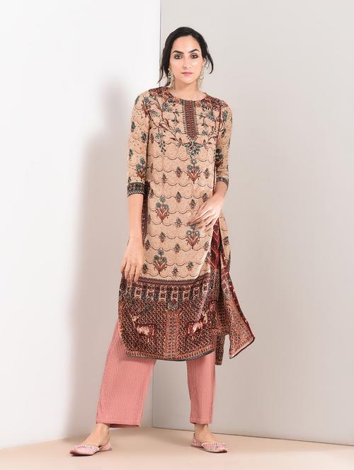 kalamkari printed straight kurta - 15781259 - Very Small Image - 1