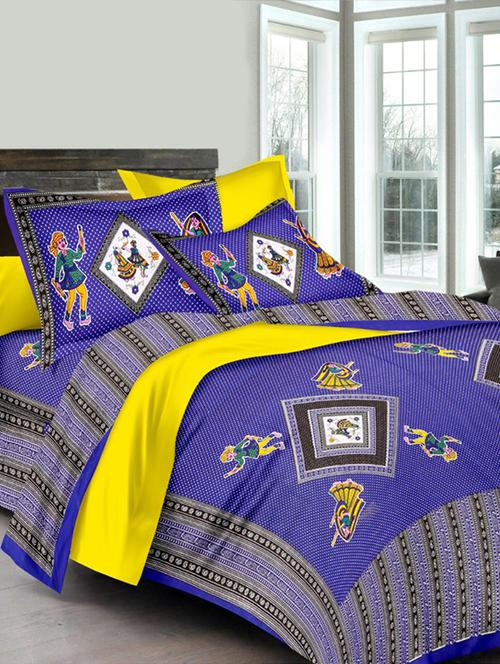 cotton double bedsheet with 2 pillow covers - 15781320 - Very Small Image - 1