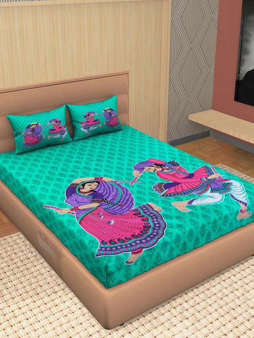 cotton double bedsheet with 2 pillow covers - 15781323 - Very Small Image - 1