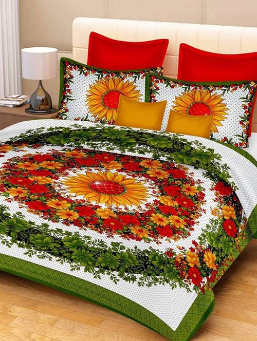 cotton double bedsheet with 2 pillow covers - 15781325 - Very Small Image - 1