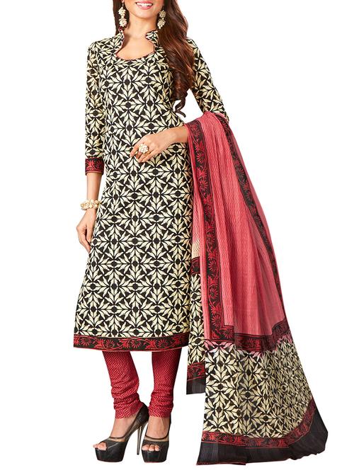 printed unstitched churidaar suit - 15782433 - Very Small Image - 1