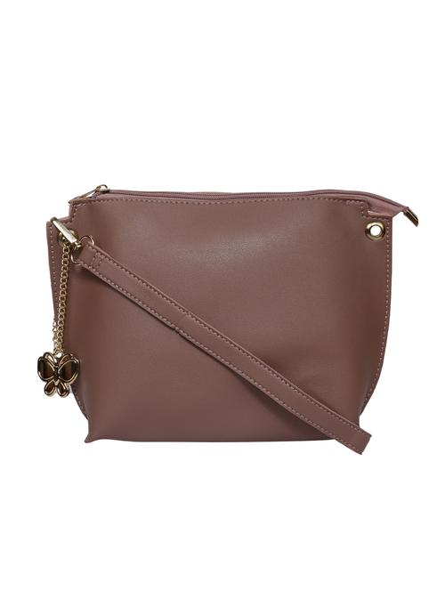 brown leatherette (pu) sling bag - 15784045 - Very Small Image - 1