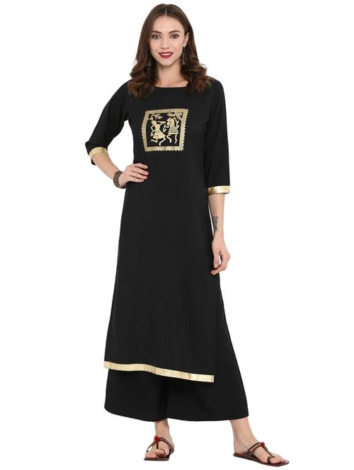 foil print straight kurta - 15784972 - Very Small Image - 1