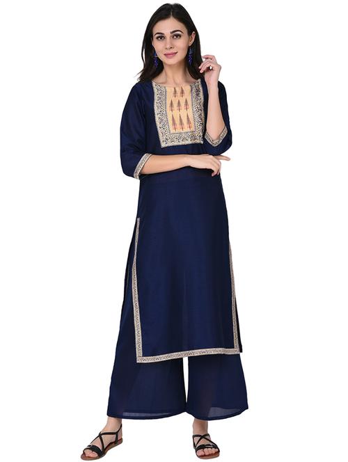 printed yoke straight kurta - 15784982 - Very Small Image - 1