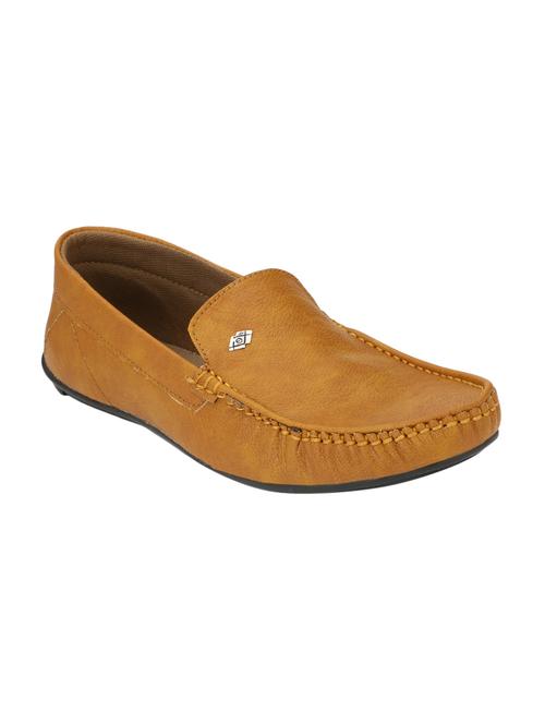 tan leatherette slip on loafers - 15785180 - Very Small Image - 1