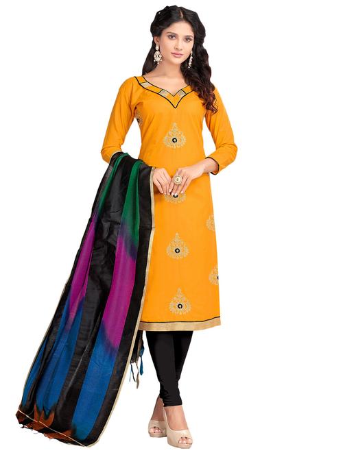 embroidered unstitched churidaar suit - 15785300 - Very Small Image - 1