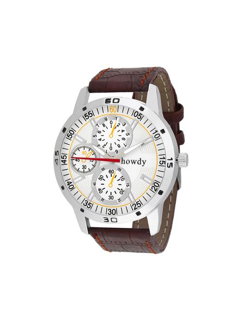 leather strap analog watch (howdy-ss510) - 15785796 - Very Small Image - 1