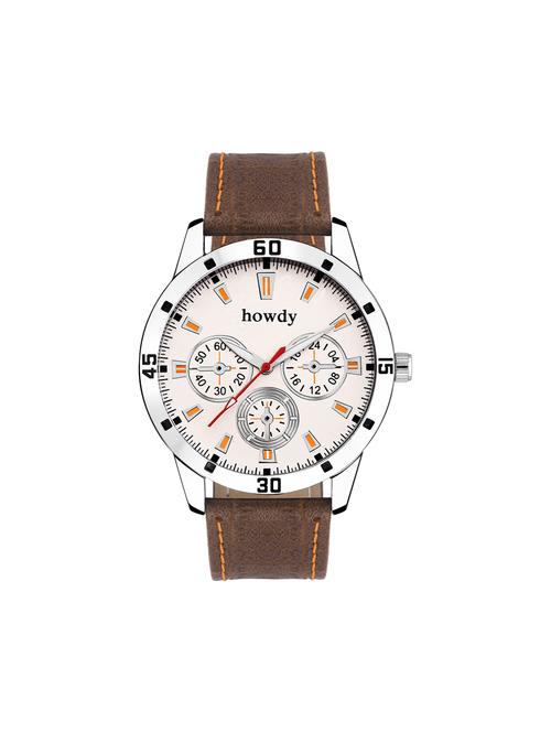 leather strap analog watch (howdy-ss511) - 15785797 - Very Small Image - 1