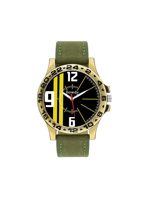 leather strap analog watch (howdy-ss525) - 15785811 - Very Small Image - 1
