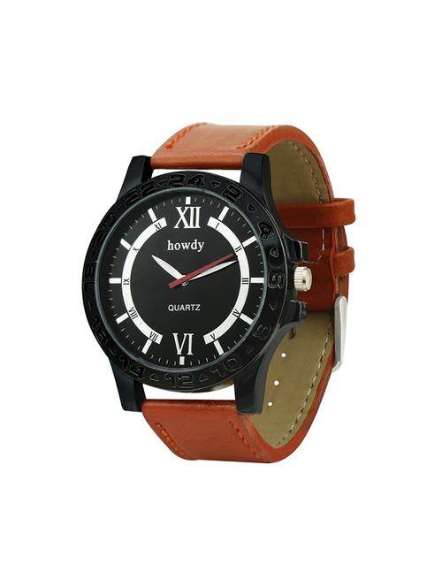 leather strap analog watch (howdy-ss529) - 15785815 - Very Small Image - 1
