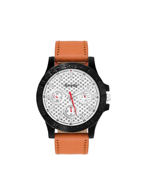 leather strap analog watch (howdy-ss530) - 15785816 - Very Small Image - 1