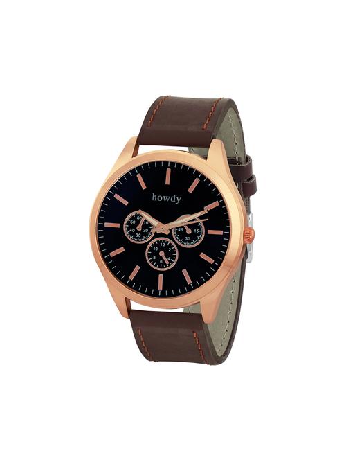 leather strap analog watch (howdy-ss575) - 15785851 - Very Small Image - 1