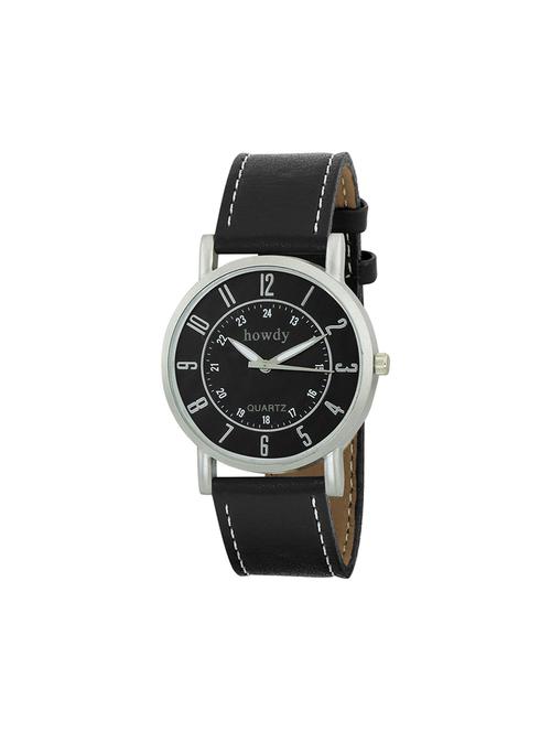 leather strap analog watch (howdy-ss595) - 15785871 - Very Small Image - 1