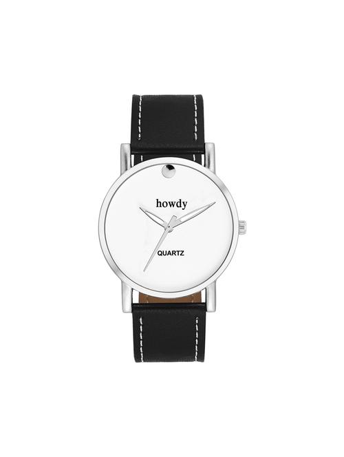 leather strap analog watch (howdy-ss596) - 15785872 - Very Small Image - 1