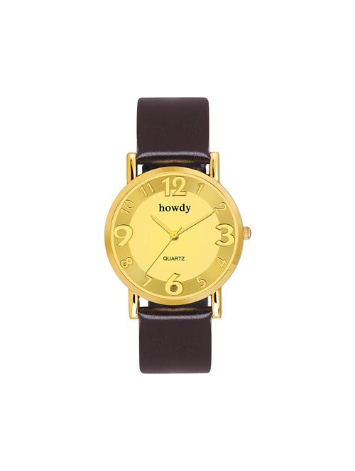 leather strap analog watch (howdy-ss599) - 15785875 - Very Small Image - 1