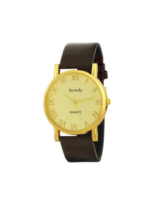 leather strap analog watch (howdy-ss600) - 15785876 - Very Small Image - 1