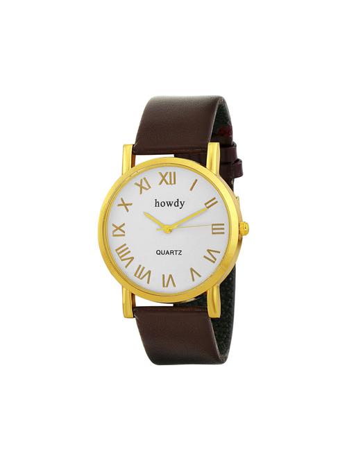 leather strap analog watch (howdy-ss602) - 15785878 - Very Small Image - 1