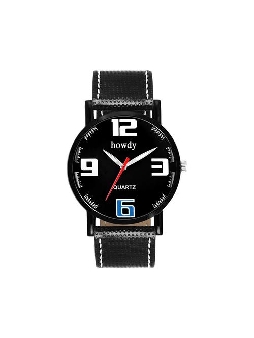leather strap analog watch (howdy-ss605) - 15785881 - Very Small Image - 1