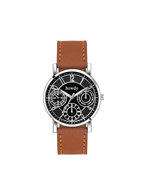leather strap analog watch (howdy-ss611) - 15785887 - Very Small Image - 1