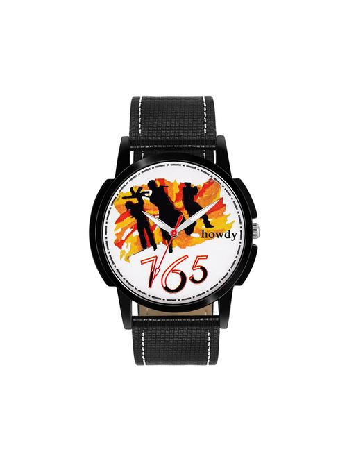 leather strap analog watch (howdy-ss616) - 15785892 - Very Small Image - 1