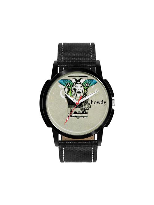 leather strap analog watch (howdy-ss618) - 15785894 - Very Small Image - 1