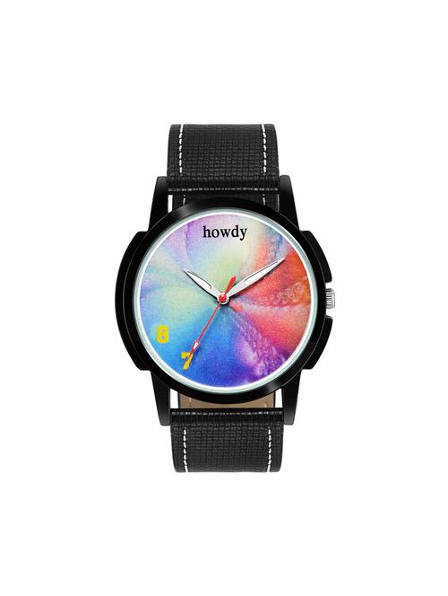 leather strap analog watch (howdy-ss625) - 15785901 - Very Small Image - 1