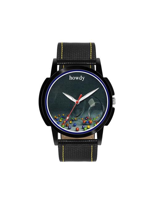 leather strap analog watch (howdy-ss626) - 15785902 - Very Small Image - 1
