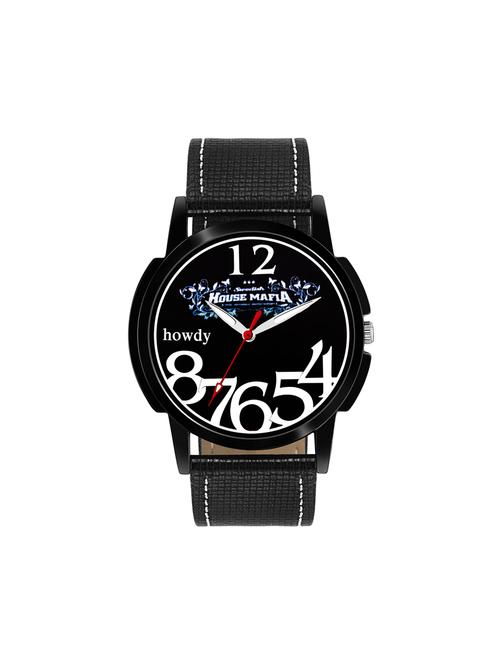 leather strap analog watch (howdy-ss627) - 15785903 - Very Small Image - 1