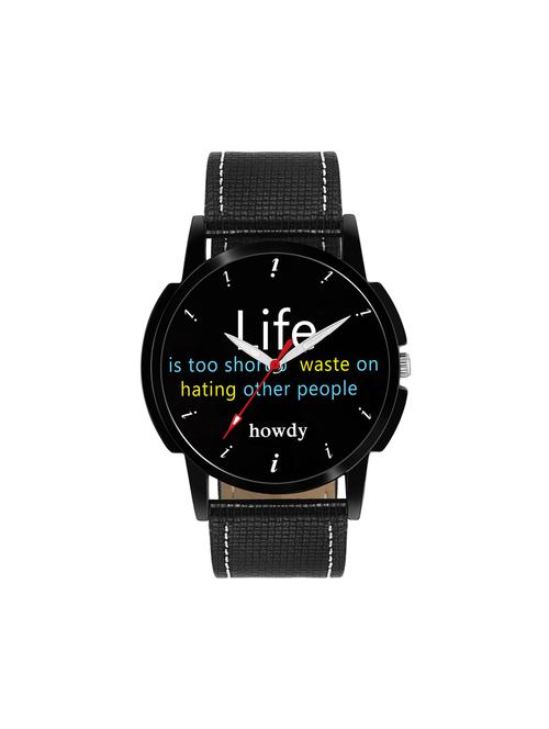 leather strap analog watch (howdy-ss631) - 15785907 - Very Small Image - 1