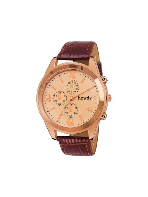 leather strap analog watch (howdy-ss711) - 15785986 - Very Small Image - 1