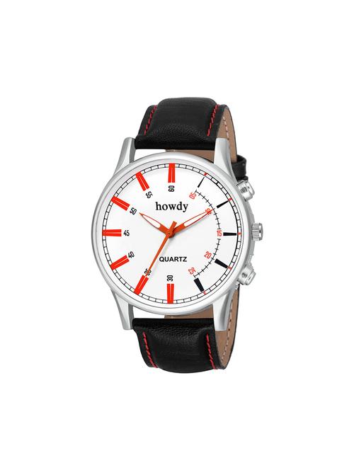 leather strap analog watch (howdy-ss713) - 15785988 - Very Small Image - 1