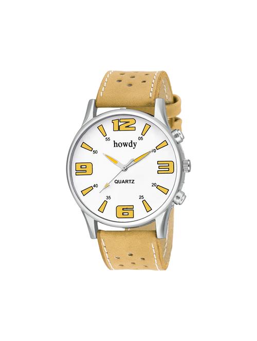 leather strap analog watch (howdy-ss716) - 15785991 - Very Small Image - 1