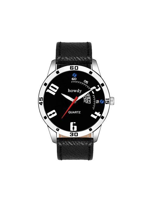 leather strap analog watch (howdy-ss14012) - 15786014 - Very Small Image - 1