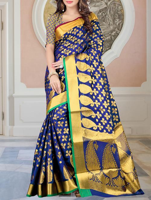 zari motif banarsi saree - 15786164 - Very Small Image - 1