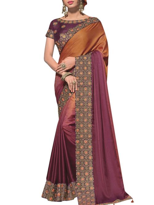 lace embroidered saree with blouse - 15786504 - Very Small Image - 1